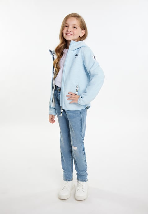 Schmuddelwedda Gebreide fleeceblouse met teddyvoering Meisjes IJsblauw gemêleerd - Image 2