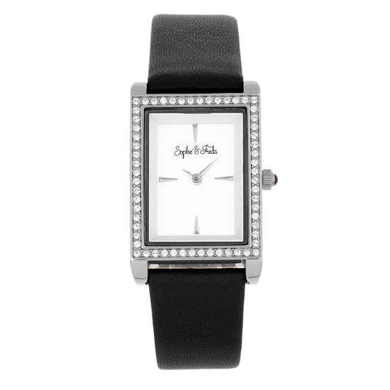 Sophie and Freda Wilmington Leather-Band Watch w/Swarovski Crystals