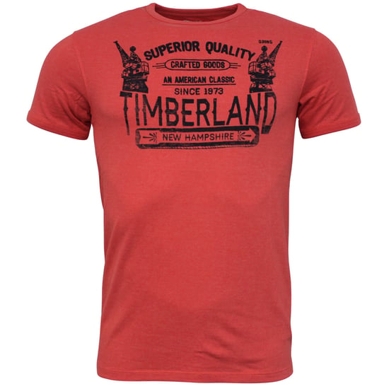 Timberland Vintage New Hampshire Red Sleeve Slim Fit Mens T-Shirt Top A1HVK E66