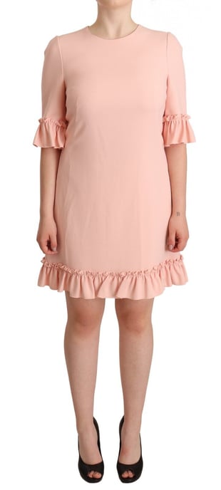 Dolce & Gabbana Kvinnors Rosa Volangärmar Viskos Klänning - Image 1