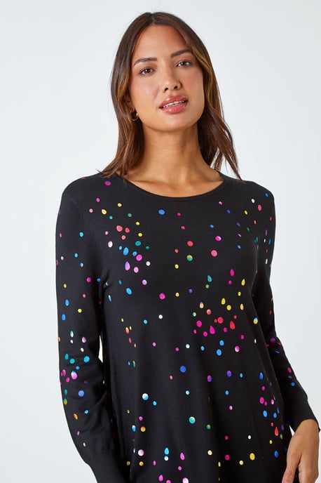 Longline Metallic Spot Asymmetric Jumper