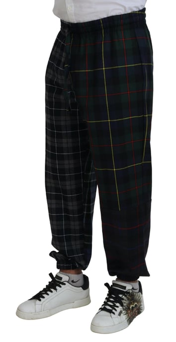 Checkered Wool Jogger Pants - Image 2