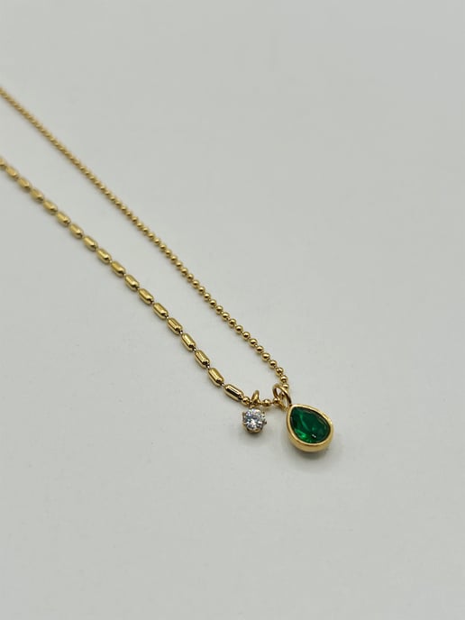 Teardrop Necklace in Emerald Green - Gift Boxed - Image 3
