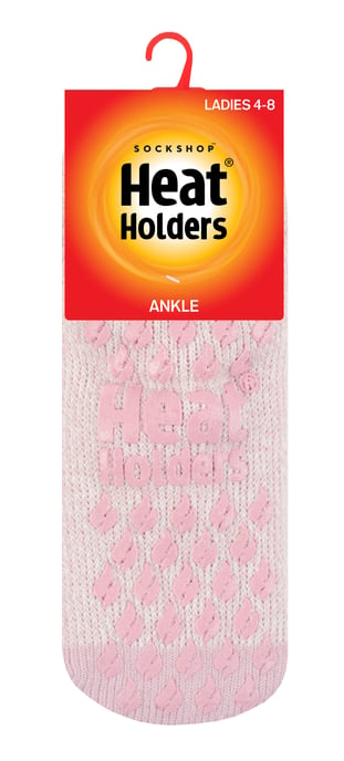 Heat Holders - Ladies Non Slip Thermal Ankle Slipper Socks with Grips - Image 2