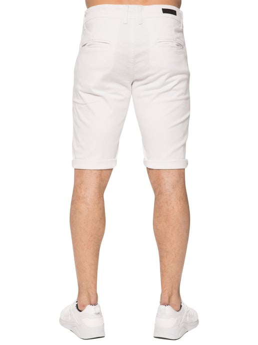 Enzo | Heren Slim Fit Stretch Chino Shorts - Wit - Image 3