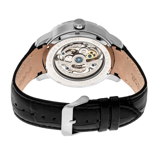 Heritor automatisch Ryder-skelethorloge met leren band - Image 2