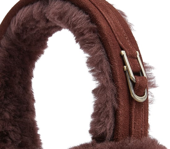 Womens Winter Super Soft Fluffy Brown Ear Muffs Warm and Cozy Ear Warmers