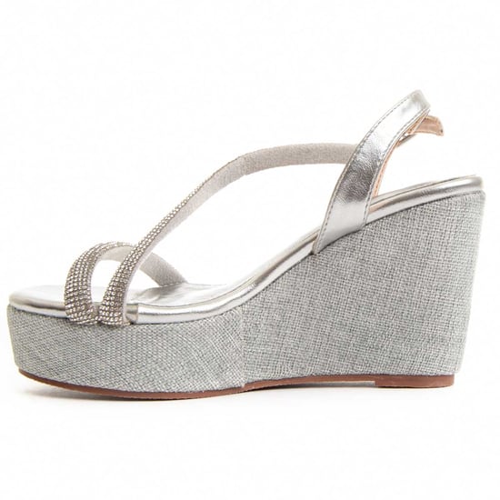 MonteVita Wedge Sparto Sandal Wesparto8 in Zilver - Image 5