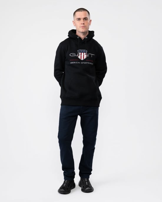 GANT Mens Regular FIt Archive Shield Pullover Hoodie