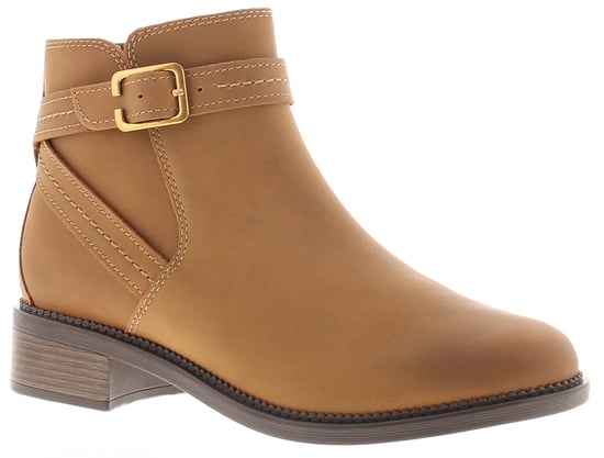 Clarks Womens Ankle Boots Maye Strap Leather Zip tan - Image 1