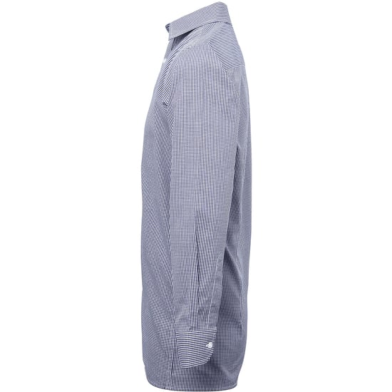 Premier Herenmicrocheck shirt met lange mouwen (Marine / Wit) - Image 3