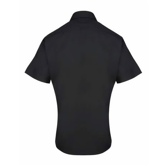 Premier Mens Supreme Poplin Short-Sleeved Shirt (Black)