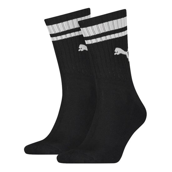 Puma Unisex Adult Heritage Stripe Crew Socks (pak van 2) (Zwart/Wit) - Image 1