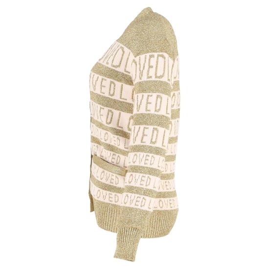Gucci Loved Oversized Lurex Cardigan i Guldull - Image 2