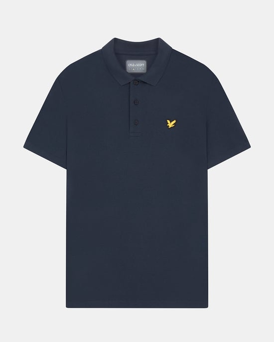 Lyle & Scott Sportkortärmad Polo i Marinblå - Image 5