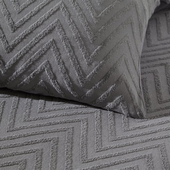 Minimalist Chevron Zigzag Tuft Duvet Cover Set - Image 3