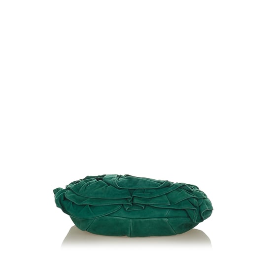 Vintage YSL Nadia Suede Shoulder Bag Green - Image 4