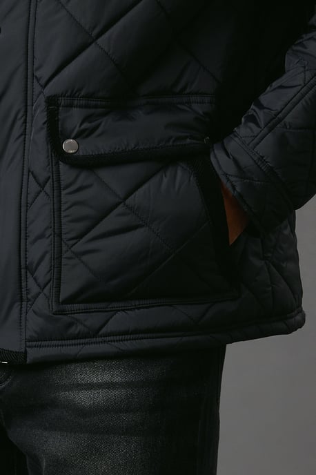 Funnel Neck Four Pocket Quilted Jacket