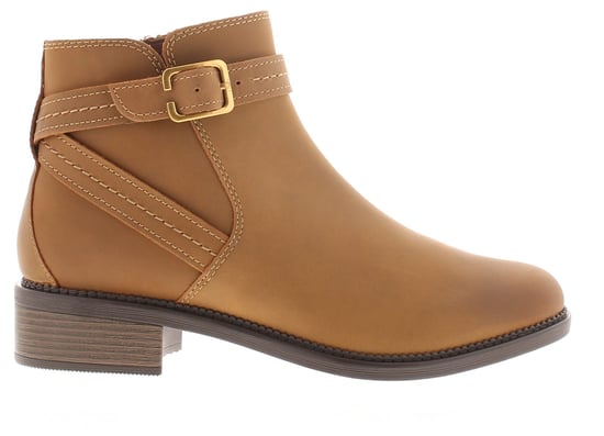Clarks Womens Ankle Boots Maye Strap Leather Zip tan - Image 2