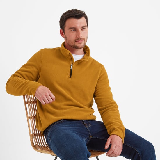 Revive Mens Fleece Zip Neck Rich Ochre
