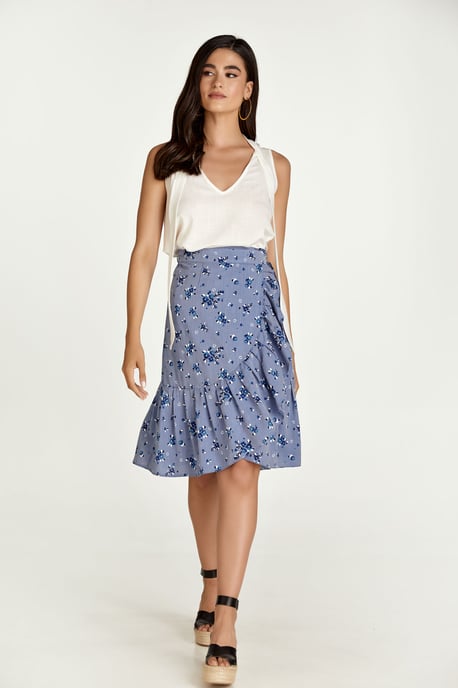 Blommig Wrap Volangkjol - Image 6
