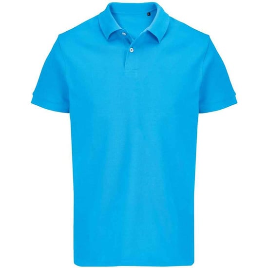 SOLS Unisex Adult Pacific Pique Twin Needle Stitch Polo Shirt (Aqua) - Image 1