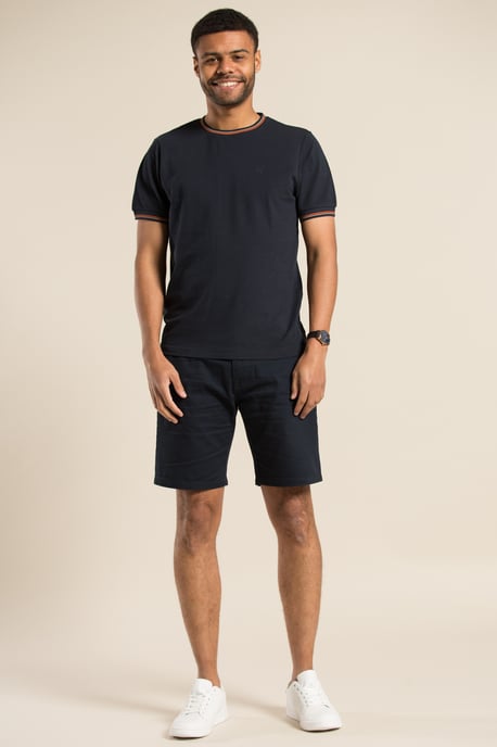 Dark Navy Cotton Pique Short-Sleeve T-Shirt