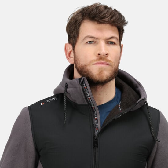 Regatta Mens Garrison Hooded Jacket (Iron/Black)