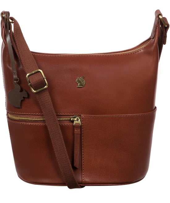 Little Kristin' Conker Brown Leather Shoulder Bag