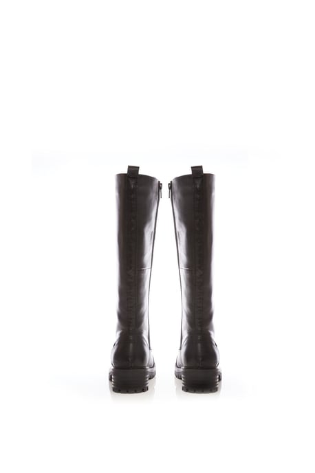 'Sh Irrona' Black Leather Knee High Boots