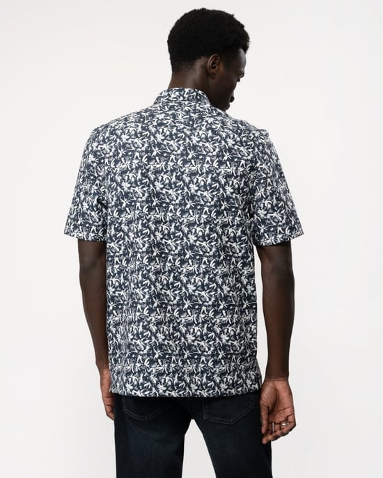 Ted Baker Tavaro Mens Short Sleeve Abstract Floral Print Shirt
