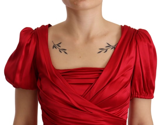 Dolce & Gabbana Dames Rode Zijde Zeemeerminnenjurk - Image 4