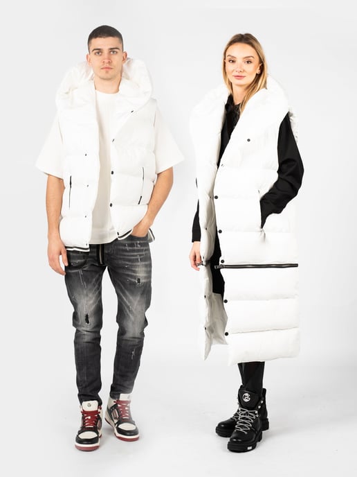 La Haine Inside Us Vest Unisex-LM068 Woman's White - Image 2