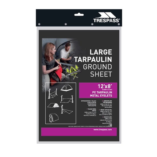 Trespass Faulken Large Tarpaulin Ground Sheet (Black)