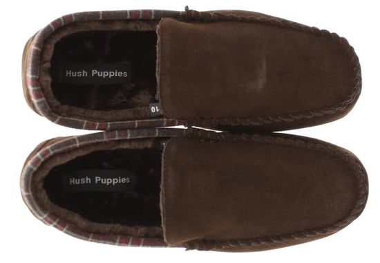 Hush Puppies Mens Moccasin Slippers Andreas Suede Leather brown - Image 6