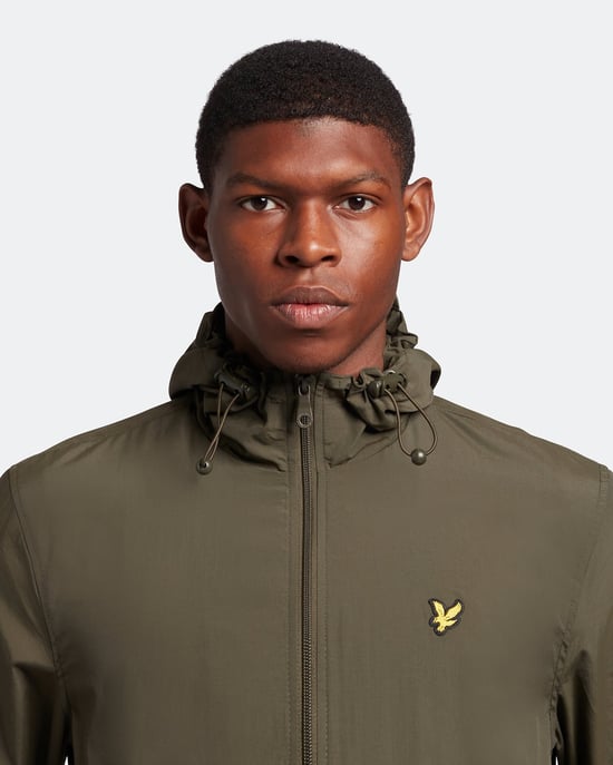 Lyle & Scott jack met rits en capuchon in olijfgroen - Image 4