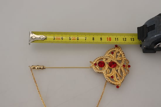 Dolce & Gabbana Guldton 925 Sterling Silver Kristallkedja Nål Dam Brosch - Image 3