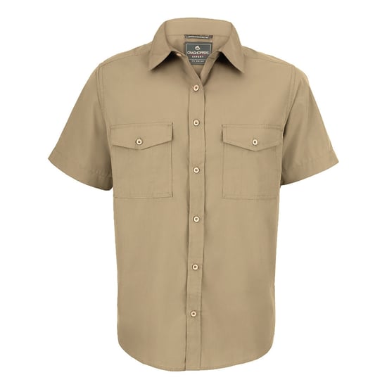 Craghoppers Mens Expert Kiwi Short-Sleeved Shirt (Pebble)