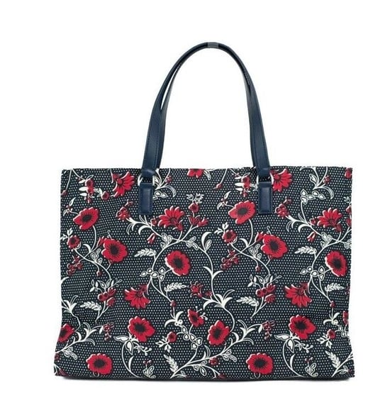 Tory Burch Women's Medium Nylon Retro Batik Print Shoulder Tote Handbag