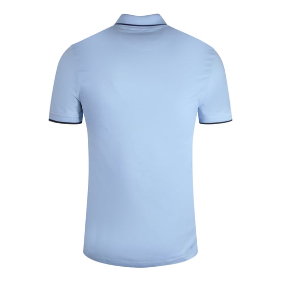 Lyle & Scott Co-Ordinates Print Tipped Collar Light Blue Polo Shirt