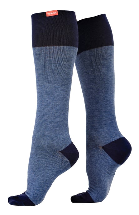 VIM&VIGR - Cotton Graduated Compression Socks 30-40 mmhg for Men & Women - Navy - Image 1
