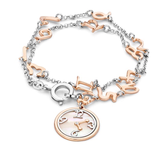 Orphelia Dames 925 Sterling Zilveren Armband - Zilver/Roze ZA-7174 - Image 1