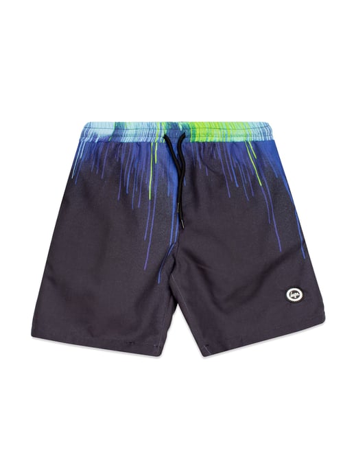 Hype Boys Black Pacific Drips Crest Swim Shorts