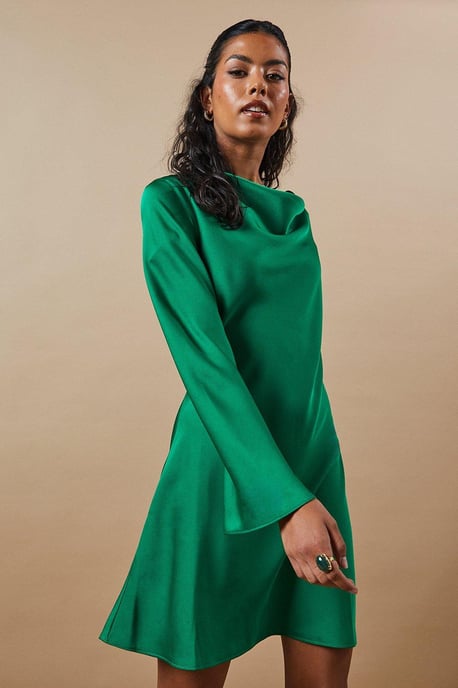 Petite Occasion Satin Cowl Mini Dress - Image 1