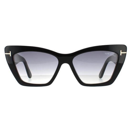 Tom Ford Cat Eye Dam Shiny Svart Grå Rök Gradient - Image 1