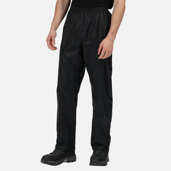 Regatta Pro Mens Packaway Waterproof Breathable Overtrousers (Black)