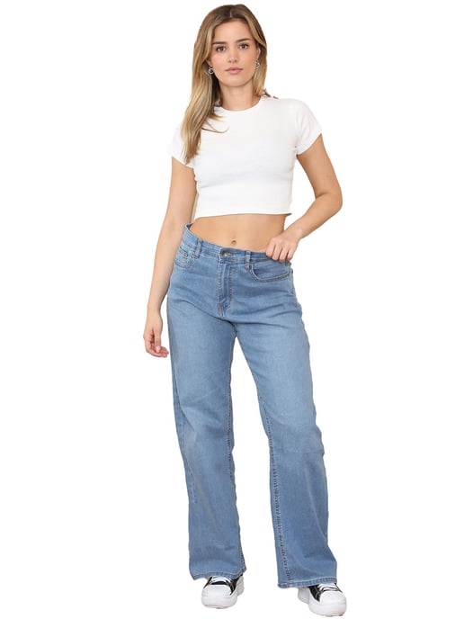 Enzo | Jeans met wijde pijpen voor dames - Lichtblauw - Image 4