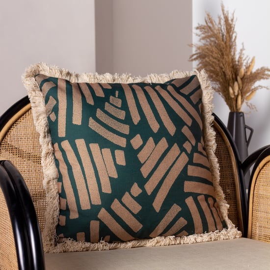 Paoletti Oromo Geometric Fringed Cushion Cover