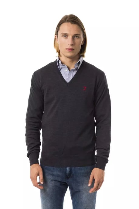 Uominitaliani Men's Gray Merino Wool Sweater - Image 1