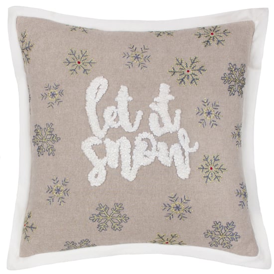 Paoletti Winter Let It Snow Embroidered Cushion Cover - Image 1